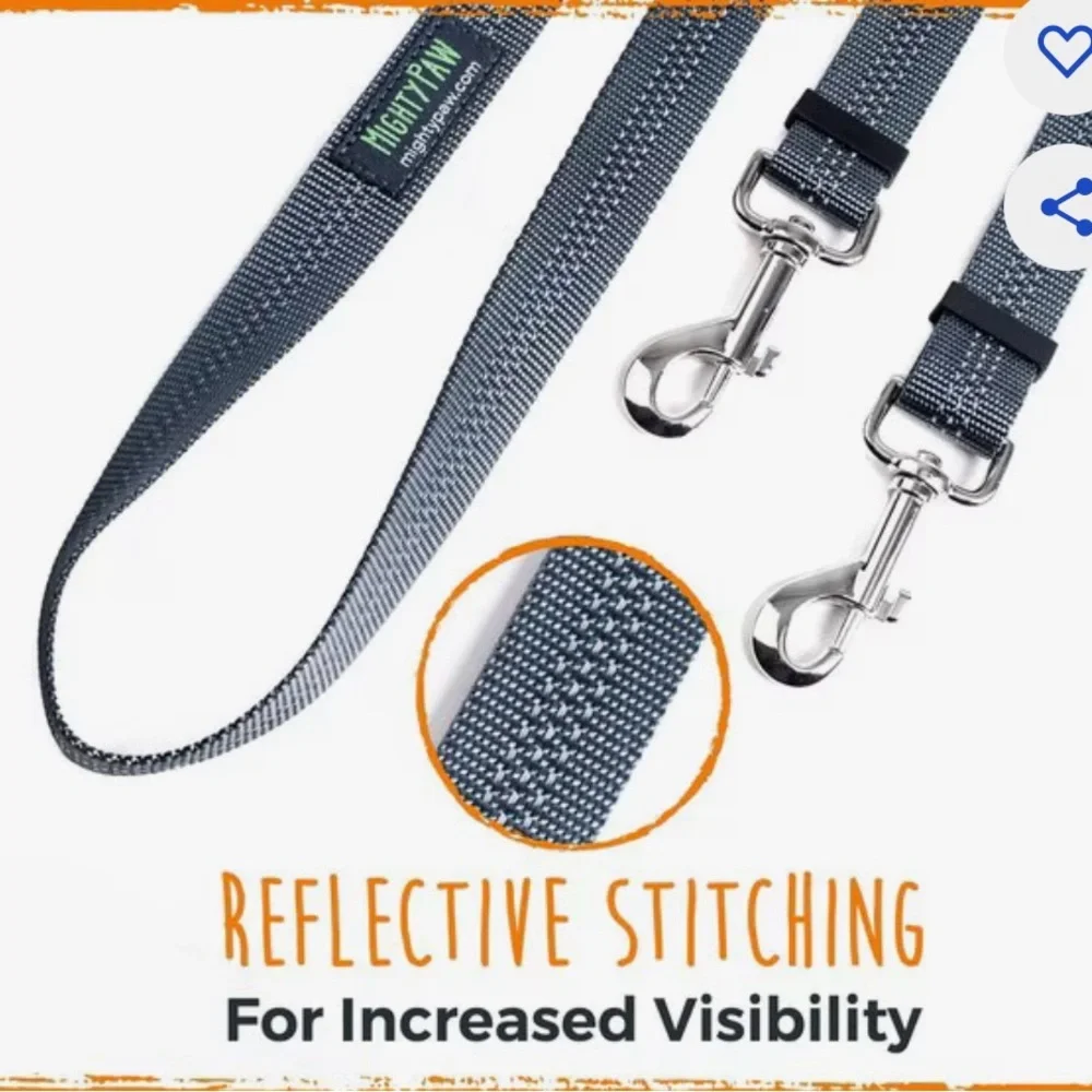 Mighty Paws Nylon Reflective Double Dog Leash